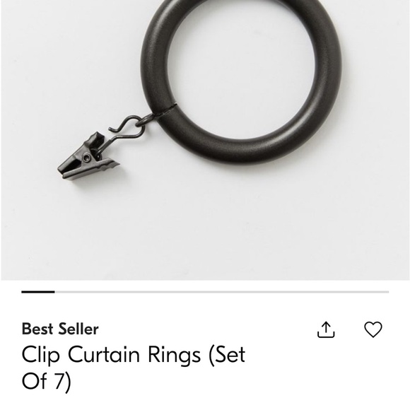 West Elm Other - West Elm Black Curtain Clip Rings Set